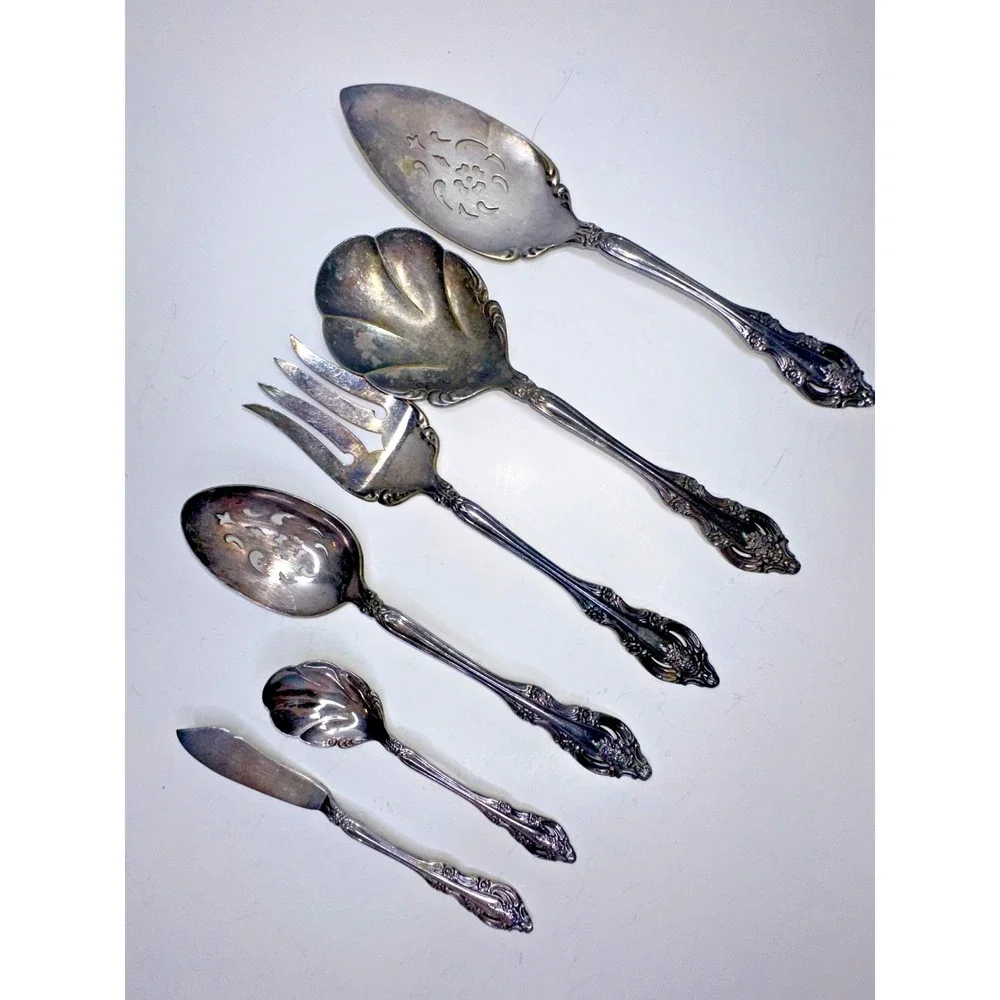 Community Brahms Silver Plated Replacement Flatware Serving 6 Pc Knife‎ Fork Pie